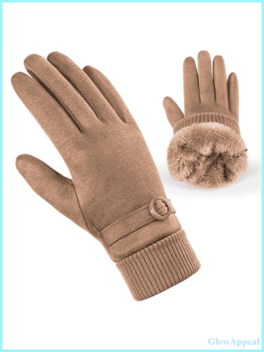 Women's Suede Gloves Winter Warm Fleece Lined Touchscreen
